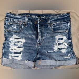 American Eagle Outfitters Women’s Hi Rise Shortie distressed